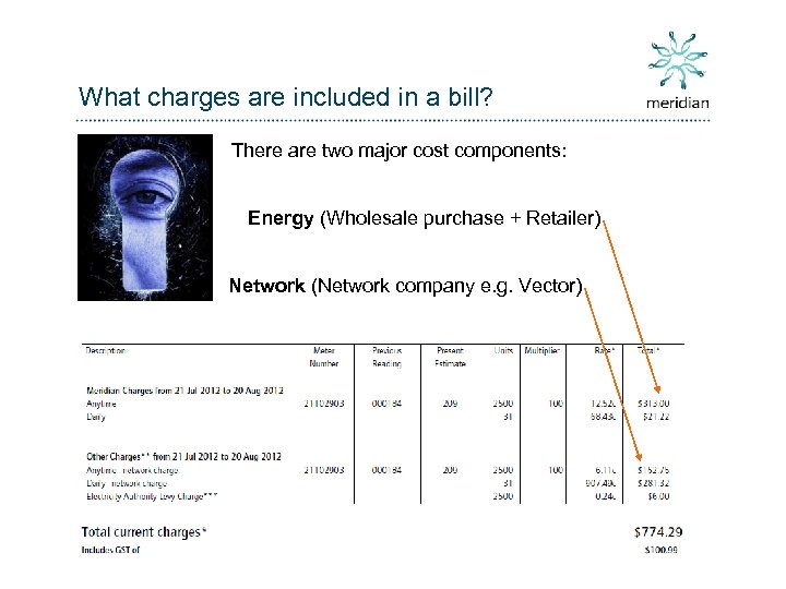 What charges are included in a bill? There are two major cost components: Energy