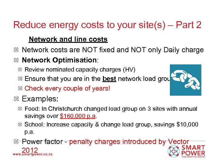 Reduce energy costs to your site(s) – Part 2 Network and line costs Network