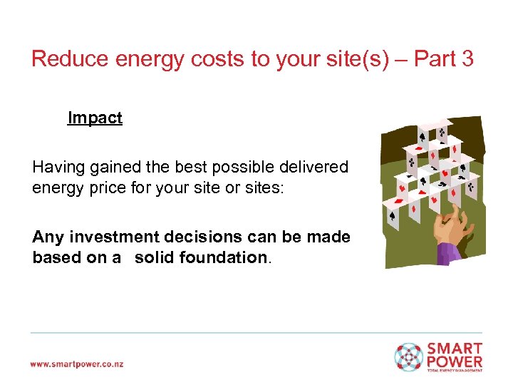 Reduce energy costs to your site(s) – Part 3 Impact Having gained the best