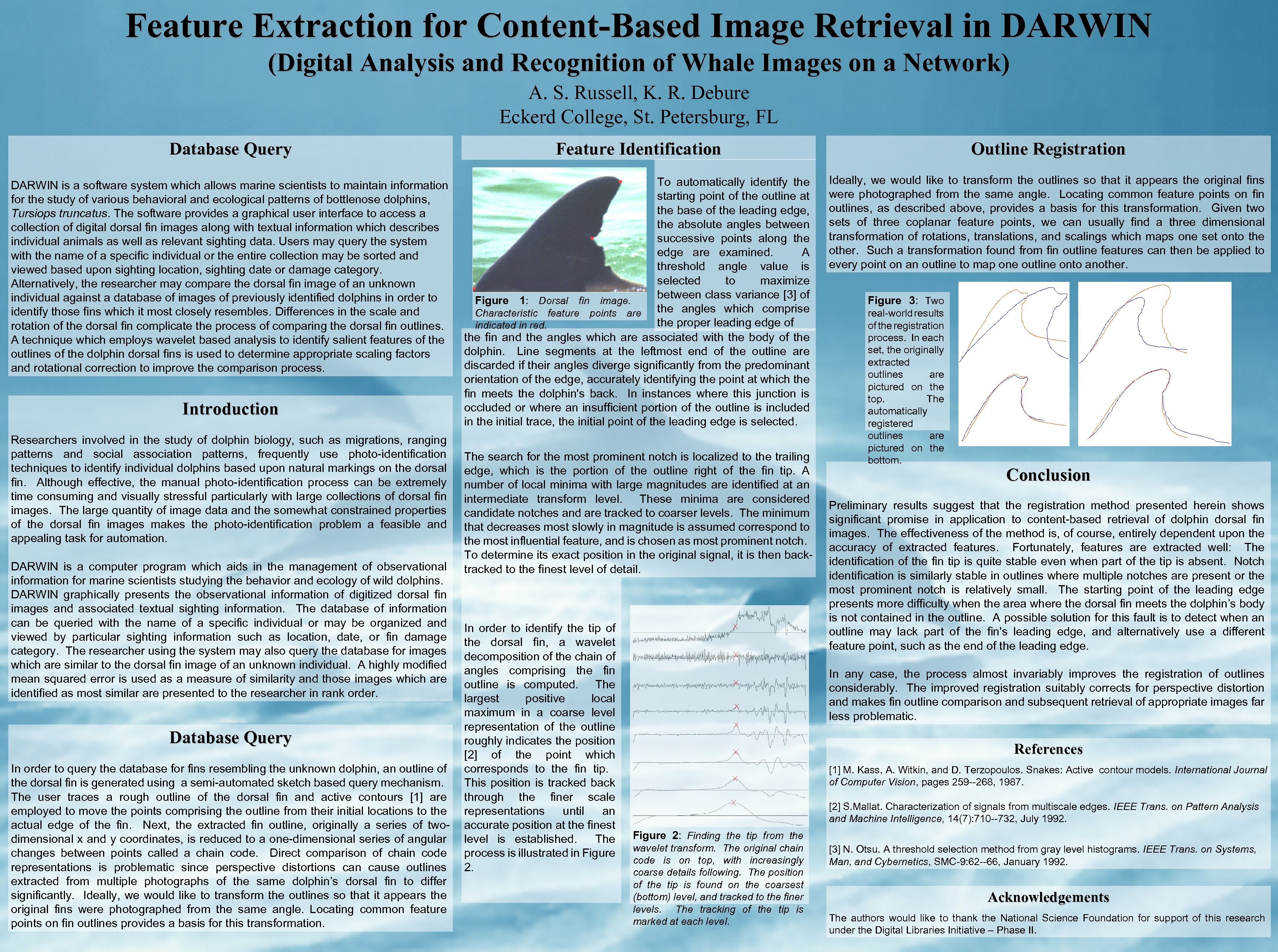 Feature Extraction for Content-Based Image Retrieval in DARWIN (Digital Analysis and Recognition of Whale