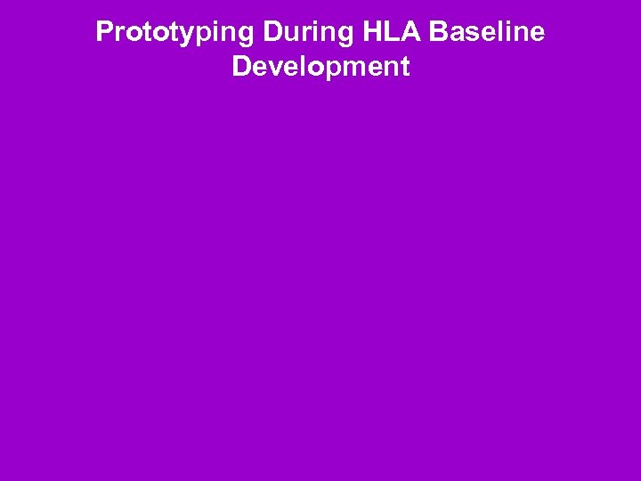 Prototyping During HLA Baseline Development 