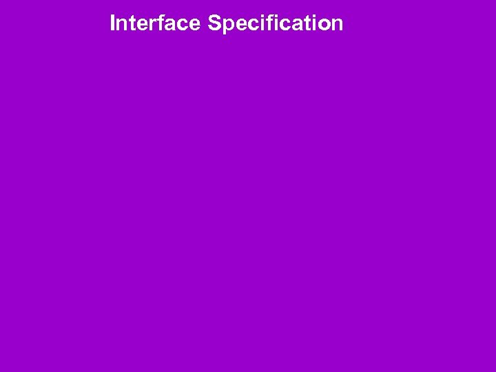 Interface Specification 