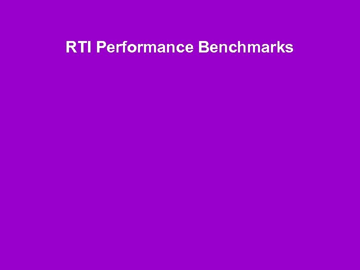 RTI Performance Benchmarks 