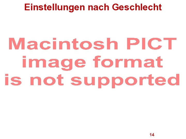 Einstellungen nach Geschlecht 14 