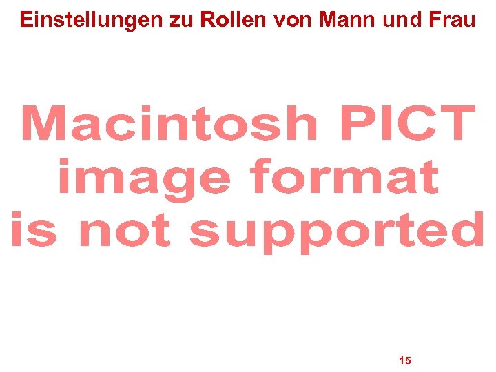 Einstellungen zu Rollen von Mann und Frau 15 