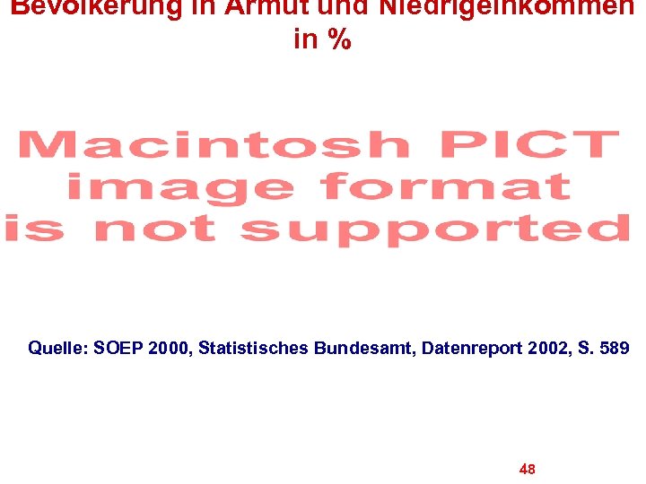 Bevölkerung in Armut und Niedrigeinkommen in % Quelle: SOEP 2000, Statistisches Bundesamt, Datenreport 2002,