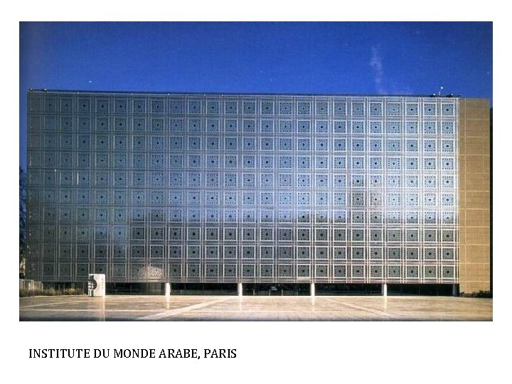 INSTITUTE DU MONDE ARABE, PARIS NOUVEL & CATTANI: CENTRE DU MONDE ARABE, PARIS, 1987