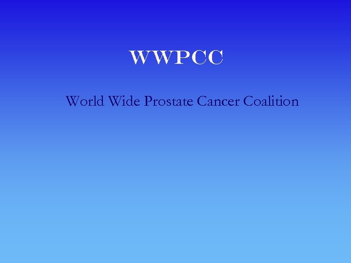 WWPCC World Wide Prostate Cancer Coalition 