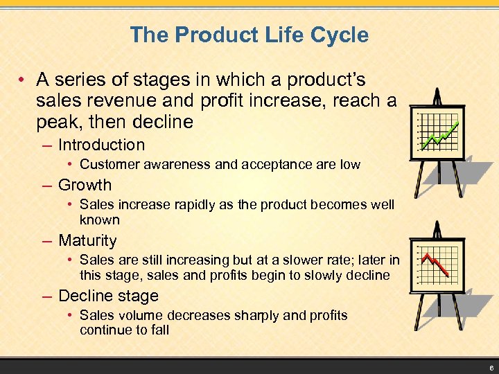 The Product Life Cycle • A series of stages in which a product’s sales