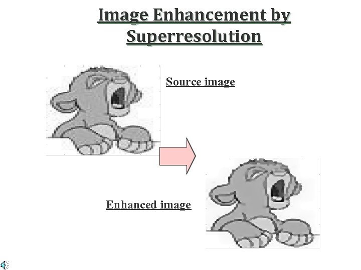 Image Enhancement by Superresolution Source image מקור Enhanced image 