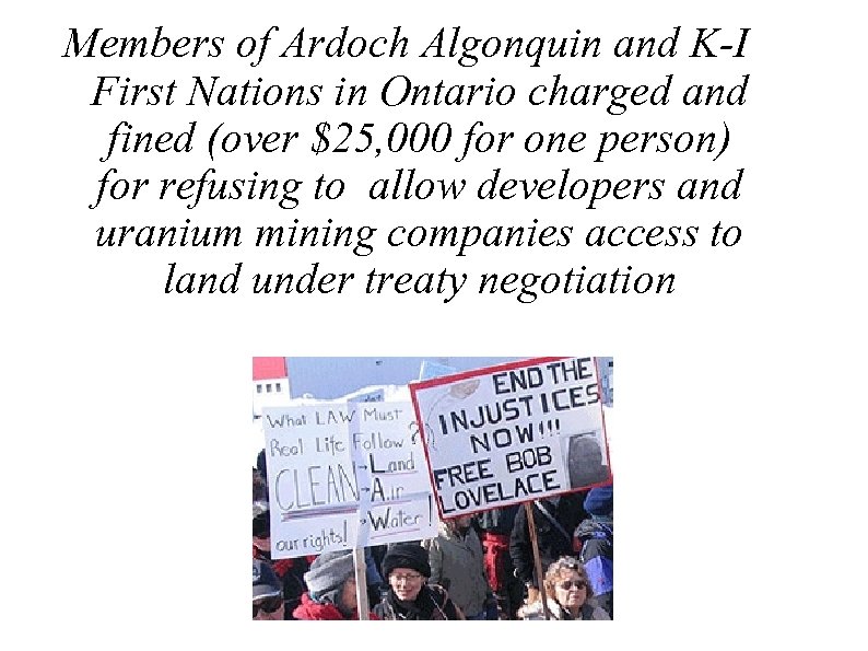 Members of Ardoch Algonquin and K-I First Nations in Ontario charged and fined (over