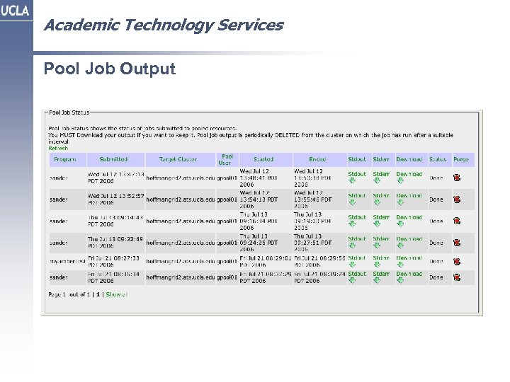 Academic Technology Services Pool Job Output 