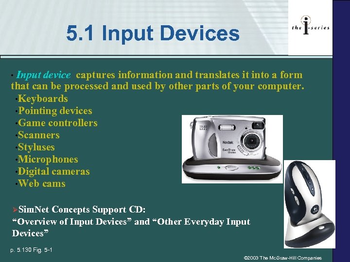 5. 1 Input Devices Input device captures information and translates it into a form