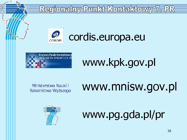 cordis. europa. eu www. kpk. gov. pl Ministerstwo Nauki i Szkolnictwa Wyższego www. mnisw.