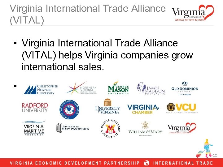 Virginia International Trade Alliance (VITAL) • Virginia International Trade Alliance (VITAL) helps Virginia companies