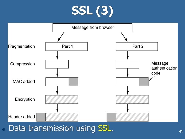 SSL (3) l Data transmission using SSL. 45 