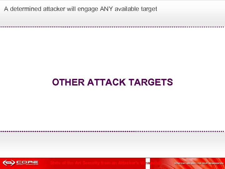  A determined attacker will engage ANY available target OTHER ATTACK TARGETS State of
