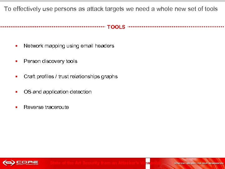 To effectively use persons as attack targets we need a whole new set