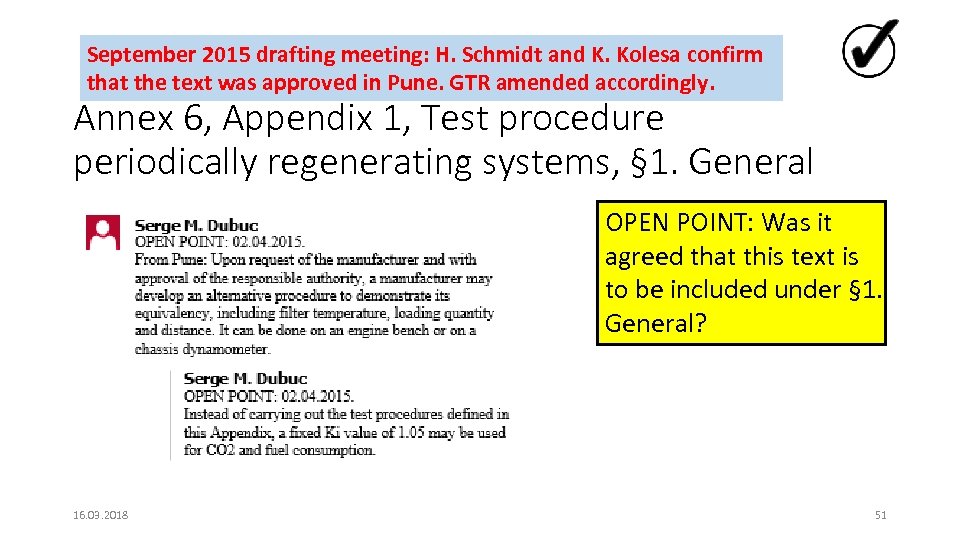 September 2015 drafting meeting: H. Schmidt and K. Kolesa confirm that the text was