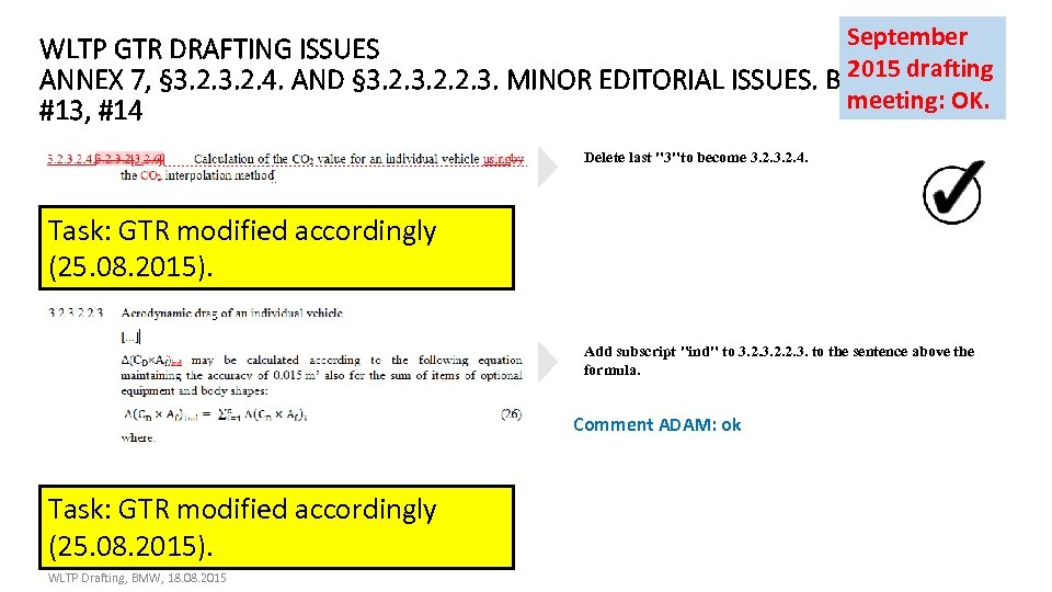 September WLTP GTR DRAFTING ISSUES 2015 ANNEX 7, § 3. 2. 4. AND §
