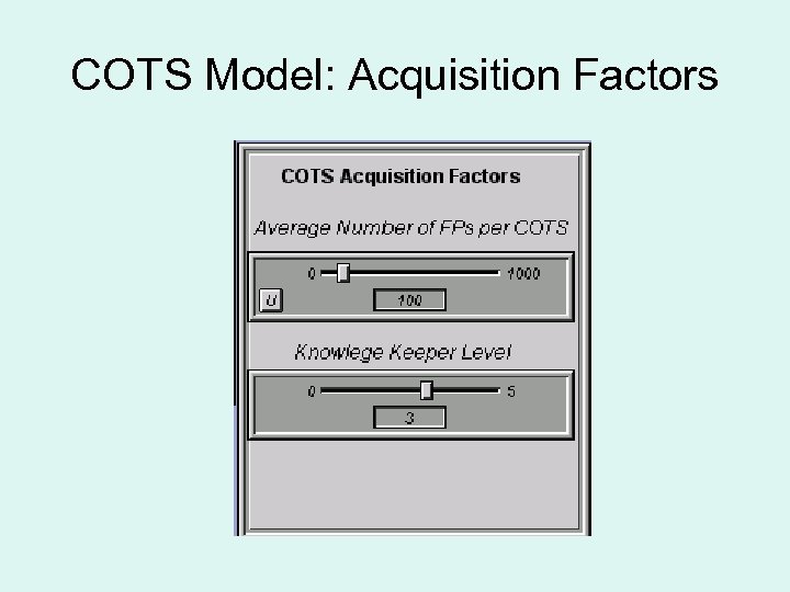 COTS Model: Acquisition Factors 