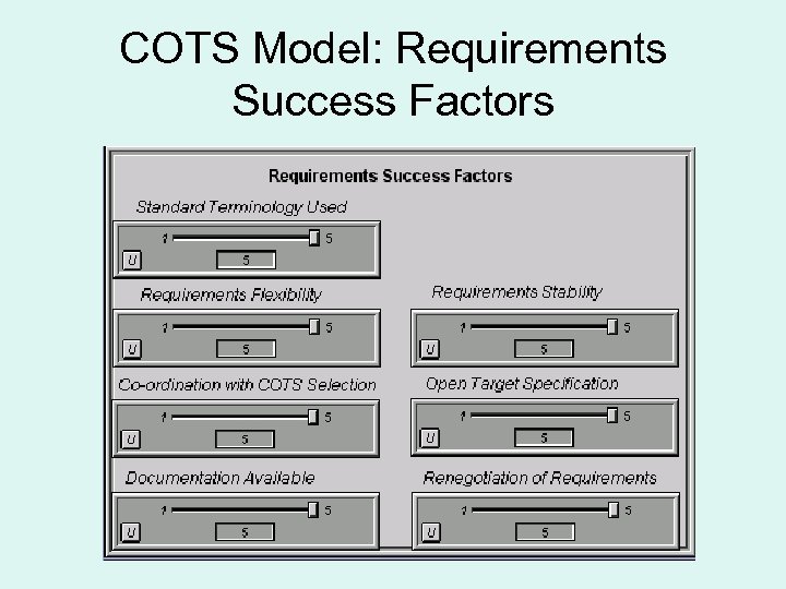 COTS Model: Requirements Success Factors 
