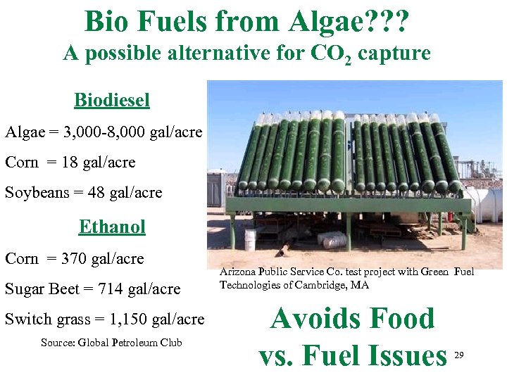 Bio Fuels from Algae? ? ? A possible alternative for CO 2 capture Biodiesel