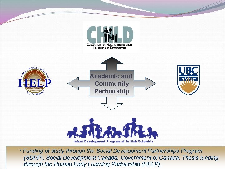 Academic and Community Partnership * Funding of study through the Social Development Partnerships Program