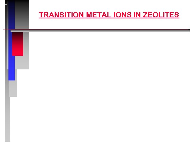 TRANSITION METAL IONS IN ZEOLITES 