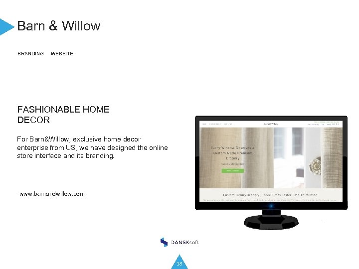 Barn & Willow BRANDING WEBSITE FASHIONABLE HOME DECOR For Barn&Willow, exclusive home decor enterprise