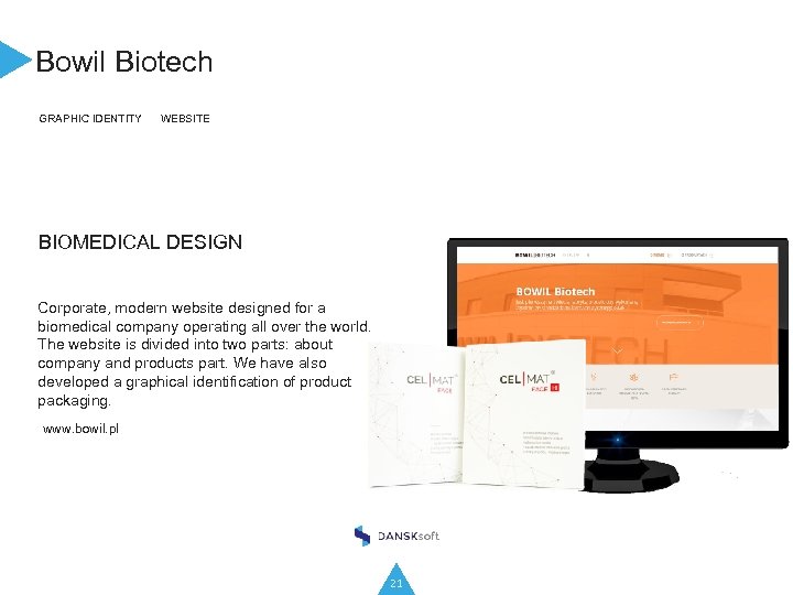 Bowil Biotech GRAPHIC IDENTITY WEBSITE BIOMEDICAL DESIGN Corporate, modern website designed for a biomedical