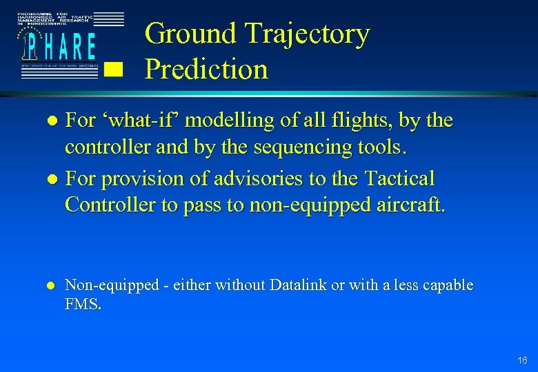 Ground Trajectory Prediction For ‘what-if’ modelling of all flights, by the controller and by