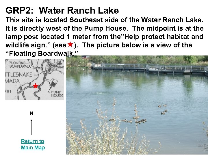 GRP 2: Water Ranch Lake This site is located Southeast side of the Water