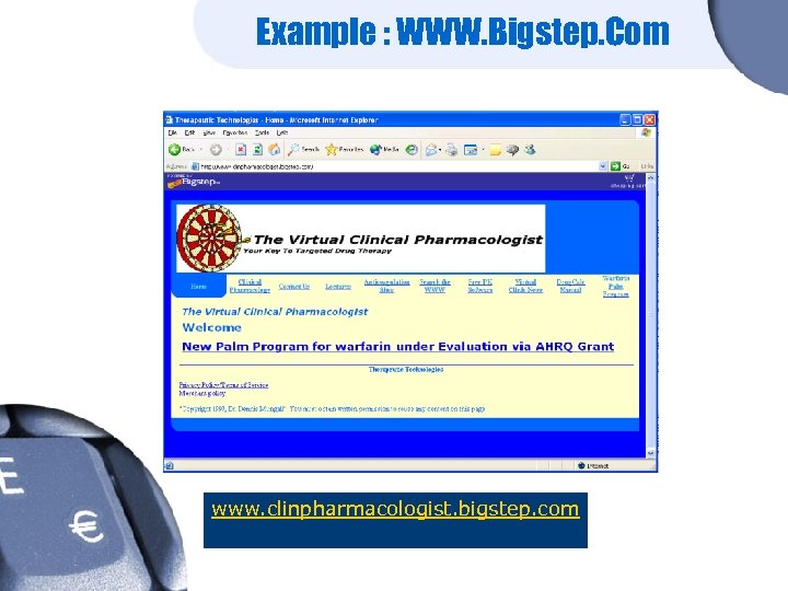 Example : WWW. Bigstep. Com www. clinpharmacologist. bigstep. com 