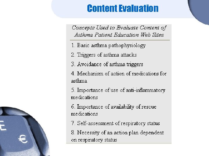 Content Evaluation 