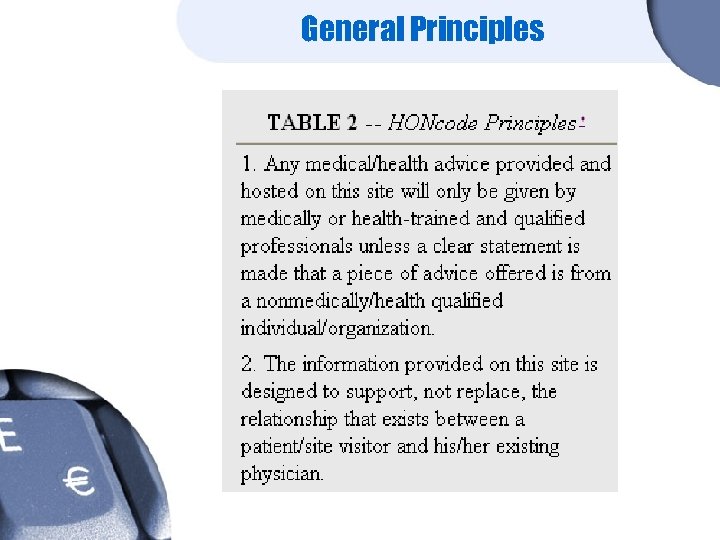 General Principles 