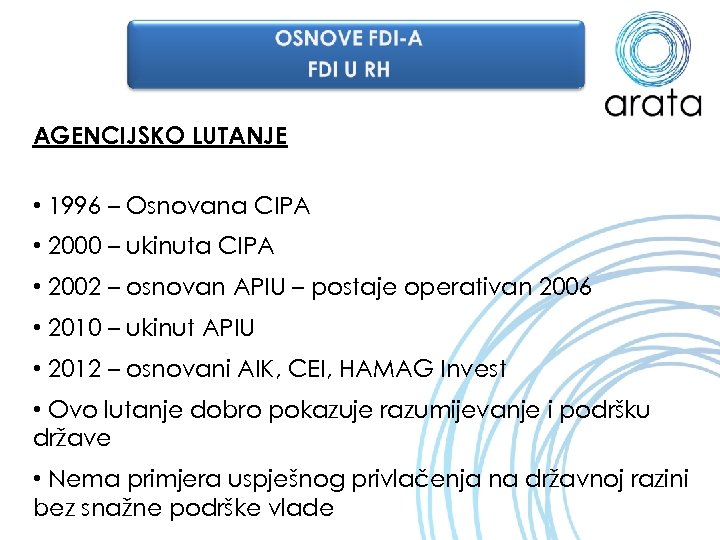AGENCIJSKO LUTANJE • 1996 – Osnovana CIPA • 2000 – ukinuta CIPA • 2002