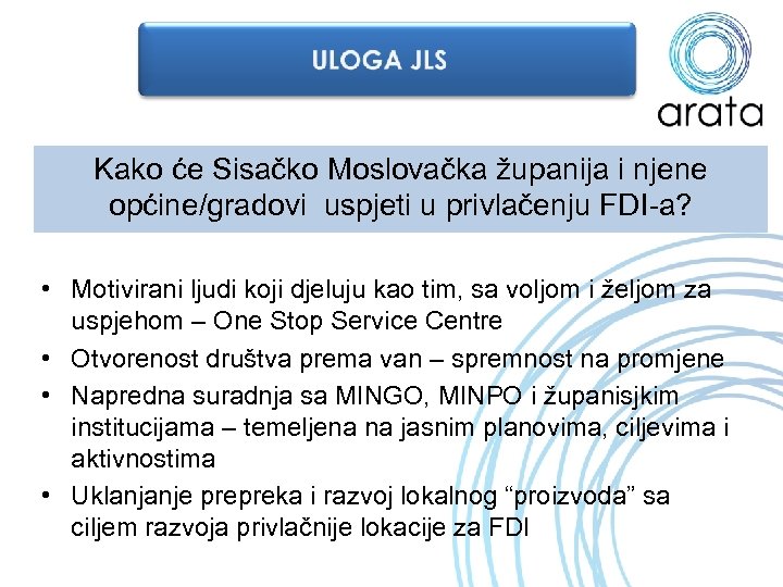 Kako će Sisačko Moslovačka županija i njene općine/gradovi uspjeti u privlačenju FDI-a? • Motivirani