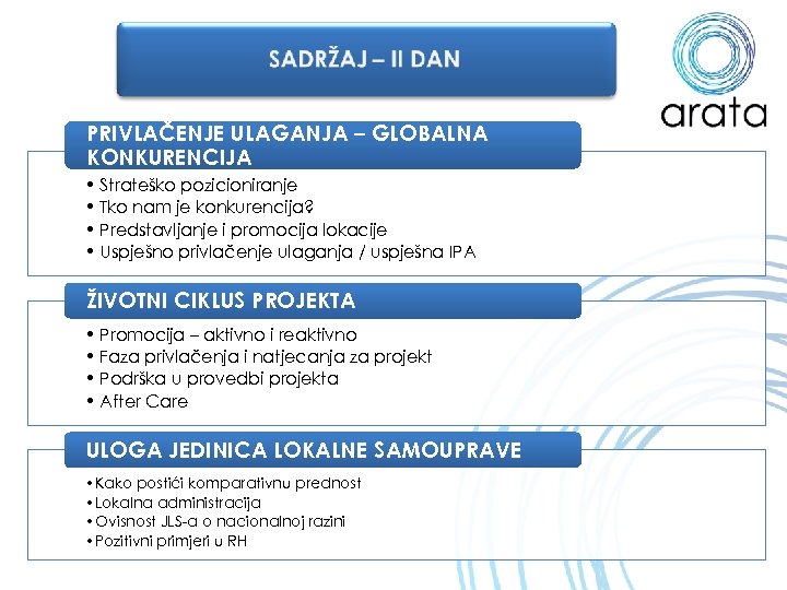 PRIVLAČENJE ULAGANJA – GLOBALNA KONKURENCIJA • Strateško pozicioniranje • Tko nam je konkurencija? •
