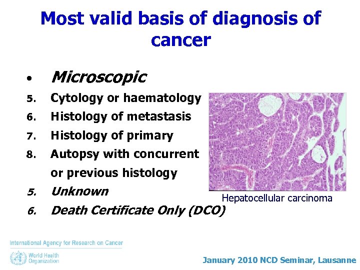 Most valid basis of diagnosis of cancer • Microscopic 5. Cytology or haematology 6.