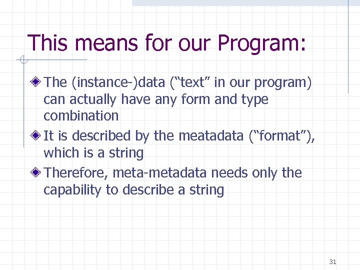 This means for our Program: The (instance-)data (“text” in our program) can actually have