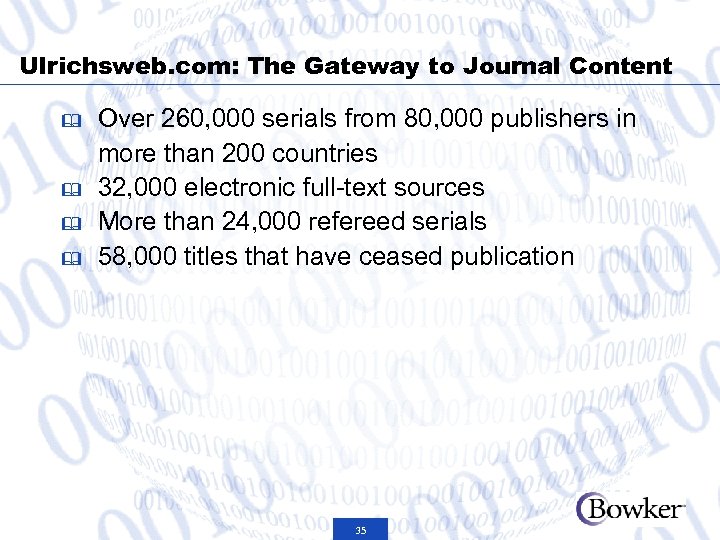 Ulrichsweb. com: The Gateway to Journal Content & & Over 260, 000 serials from