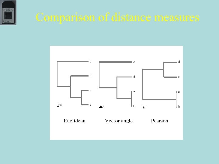 Comparison of distance measures 