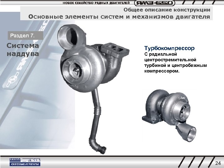 Общее описание конструкции Основные элементы систем и механизмов двигателя Раздел 7. Система наддува Турбокомпрессор