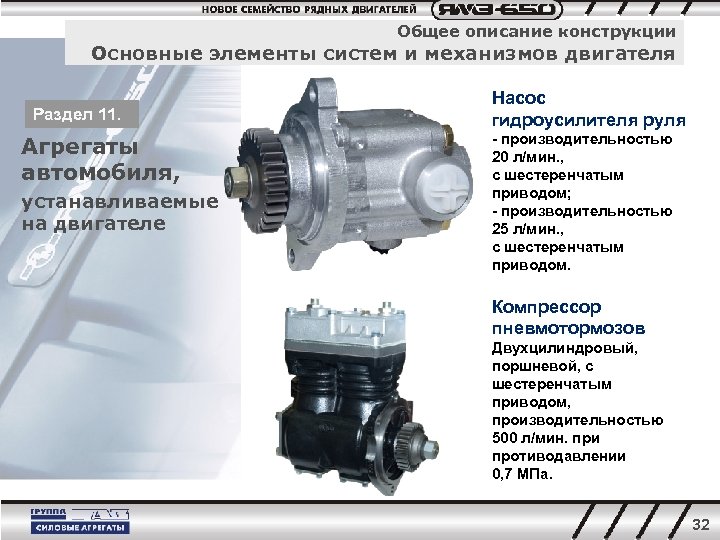 Общее описание конструкции Основные элементы систем и механизмов двигателя Раздел 11. Агрегаты автомобиля, устанавливаемые