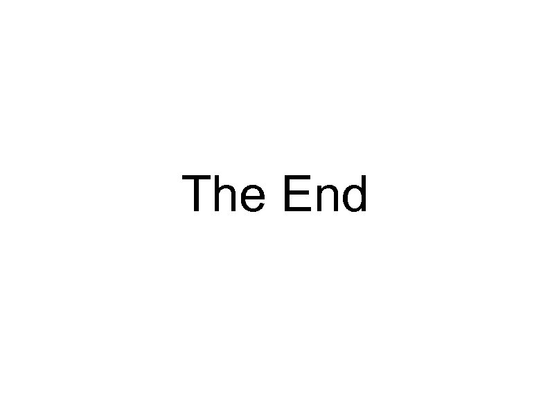 The End 