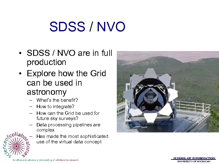 SDSS / NVO • SDSS / NVO are in full production • Explore how