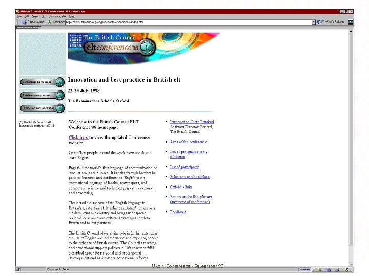 Ukoln Conference - September 98 