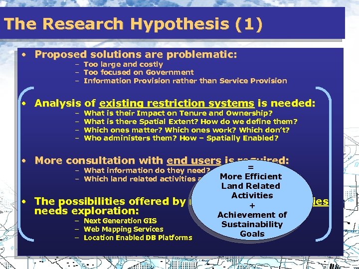 The Research Hypothesis (1) • Proposed solutions are problematic: – Too large and costly