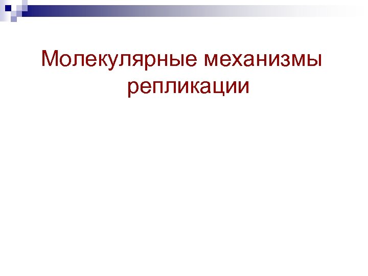 Молекулярные механизмы репликации 